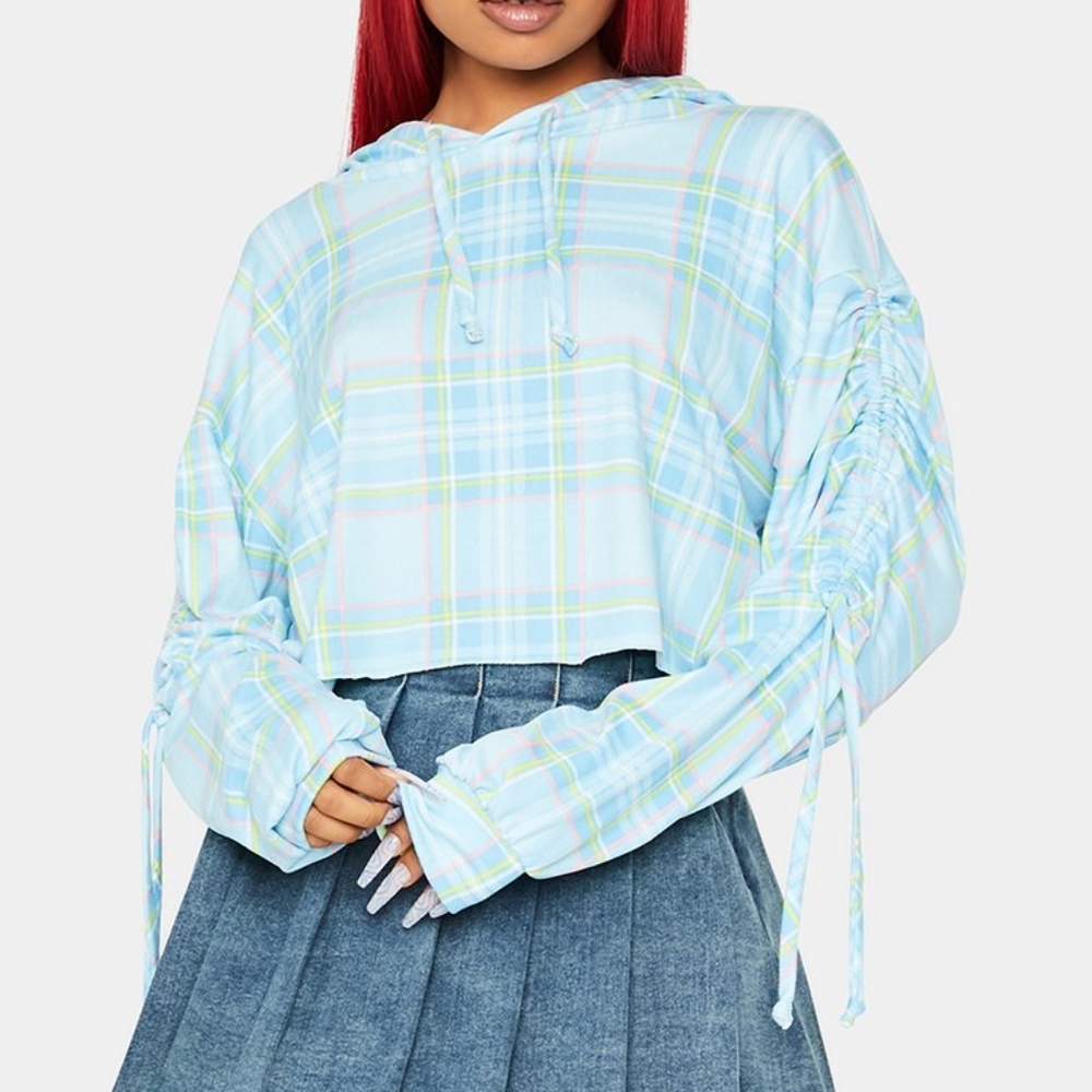 Dollskill Sky Play On Plaid Hoodie